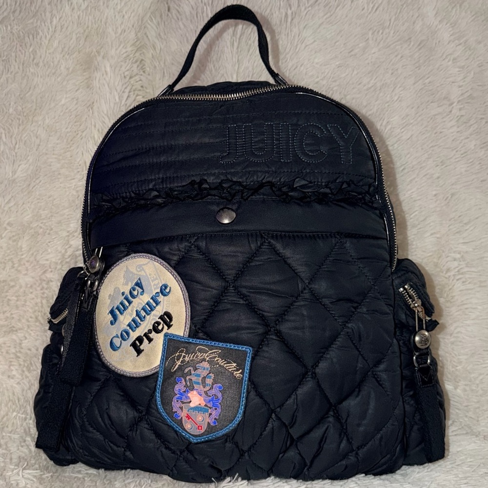 Juicy Couture Y2K 2009” Large Quilted Puffer Patchwork Backpack